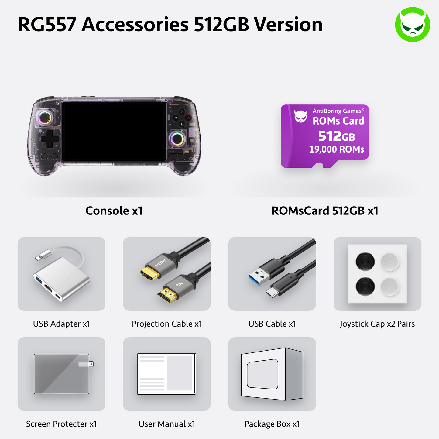 Anbernic RG557 Handheld-Spielekonsole, spielbereit