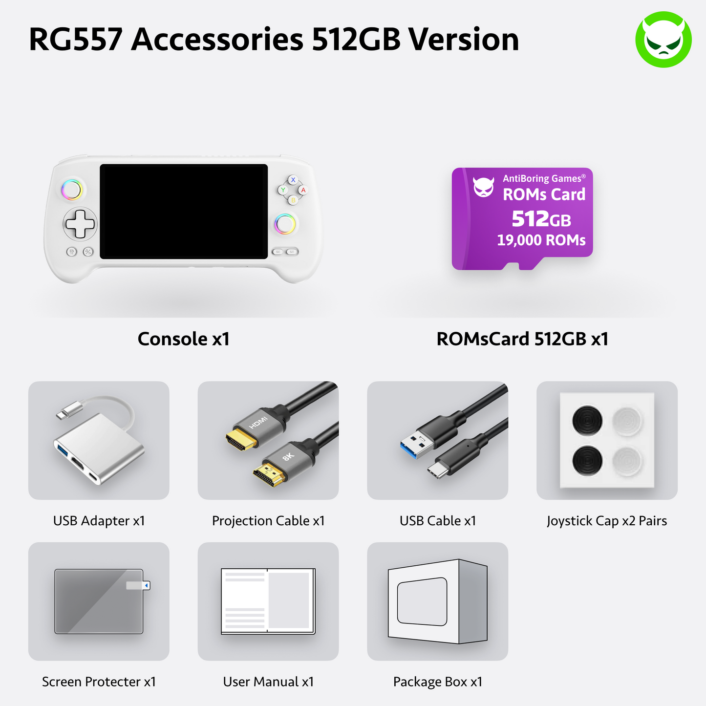 Anbernic RG557 Handheld-Spielekonsole, spielbereit