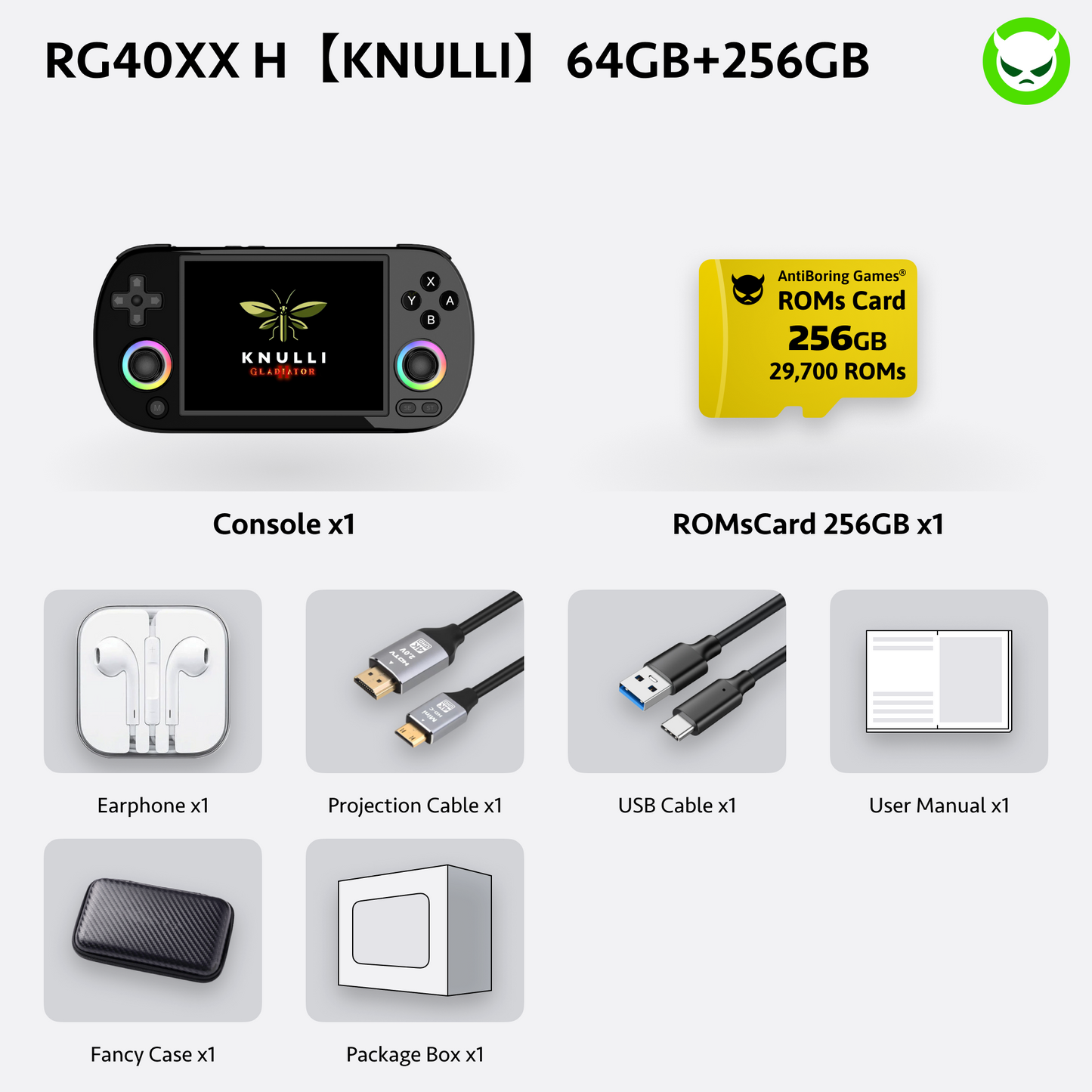 Anbernic RG40XXH【2026 New KNULLI System Upgrade】