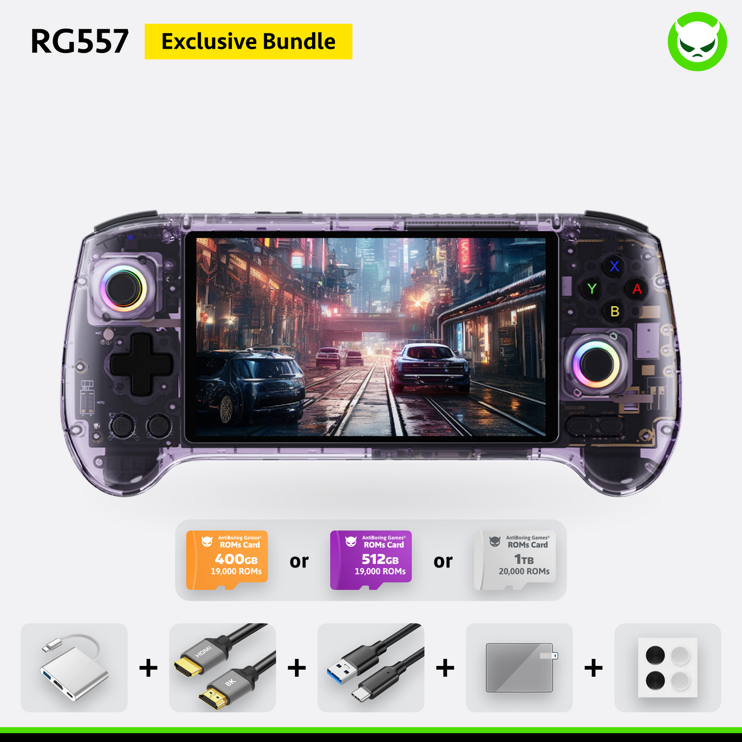 Anbernic RG557 Handheld-Spielekonsole, spielbereit
